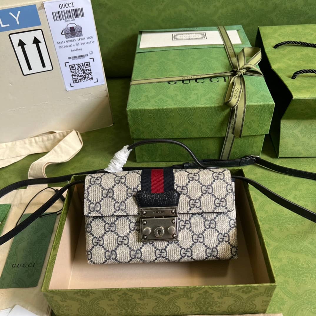Gvc*1 Crossbody Dupe Padlock Mini GG Svp*me Canvas Top Handle 652683