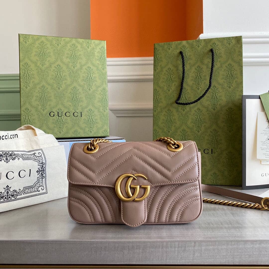 Gvc*1 GG Marmont Mini Matelasse Shoulder Bag Replica Khaki 446744