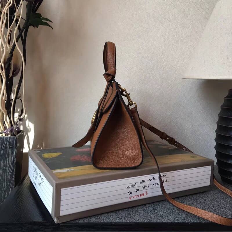 Gvc*1 GG Marmont Leather Top Handle Replica Bag Brown 421890