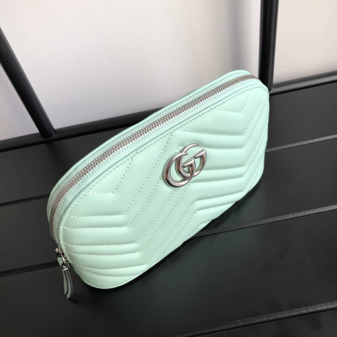 Gvc*1 GG Marmont Quilted Vanity Bag Replica Green 625690