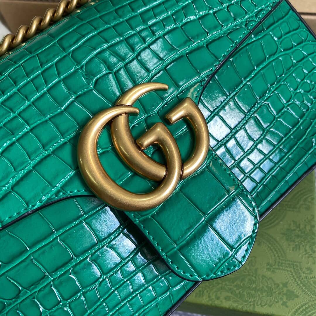 Gvc*1 GG Marmont Matelasse Shoulder Bag Replica Green 443497