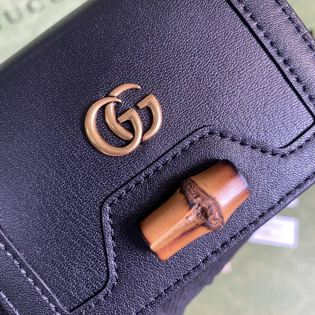 Gvc*1 Diana Leather Card Case Wallet Replica 658244