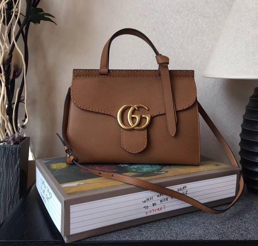 Gvc*1 GG Marmont 2Way Shoulder Bag Replica Brown 421890