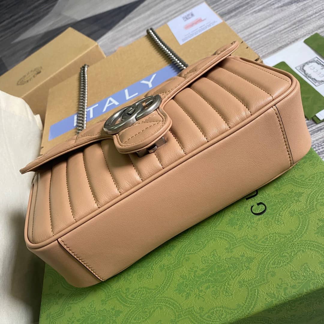 Gvc*1 GG Marmont Matelasse Shoulder Bag Replica Brown 443497