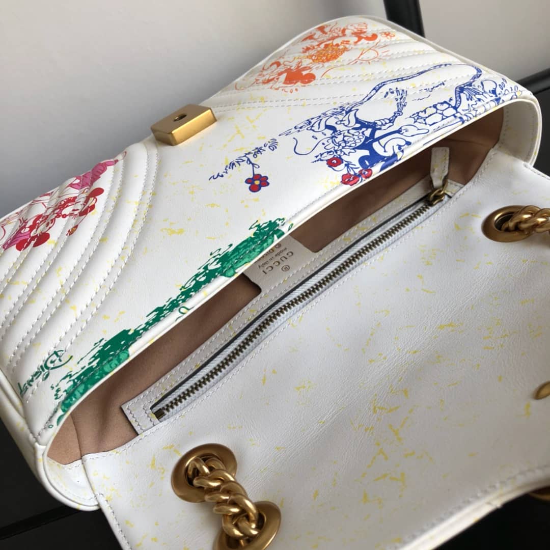 Gvc*1 GG Marmont Matelasse Shoulder Bag Replica White 443497