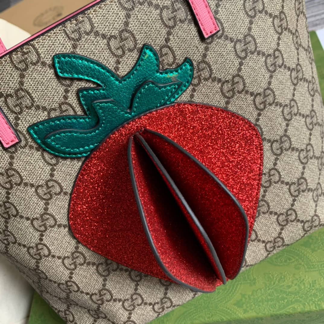 Gvc*1 Children GG Tote With Pineapple Bag Replica Red 580840