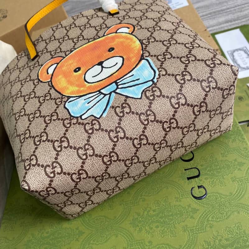 Gvc*1 Children GG Svp*me Canvas Replica Tote Brown 410812