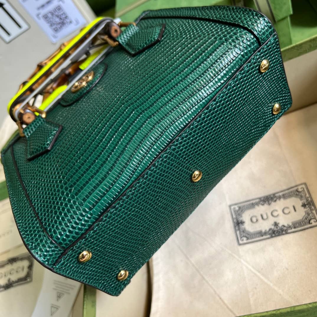Gvc*1 Diana Lizard Mini Bag Dark Green 675800 Replica Tote