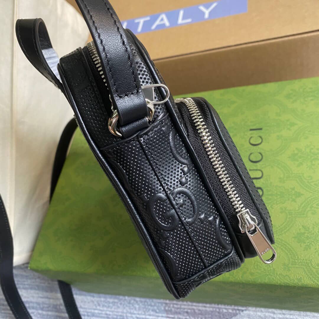 Gvc*1 GG Embossed Mini Bag Replica Black 658553