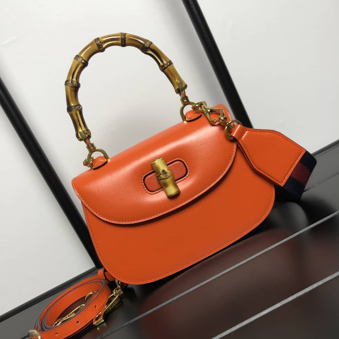 Gvc*1 Bamboo 1947 Small Top Handle Bag 675797 Red Replica