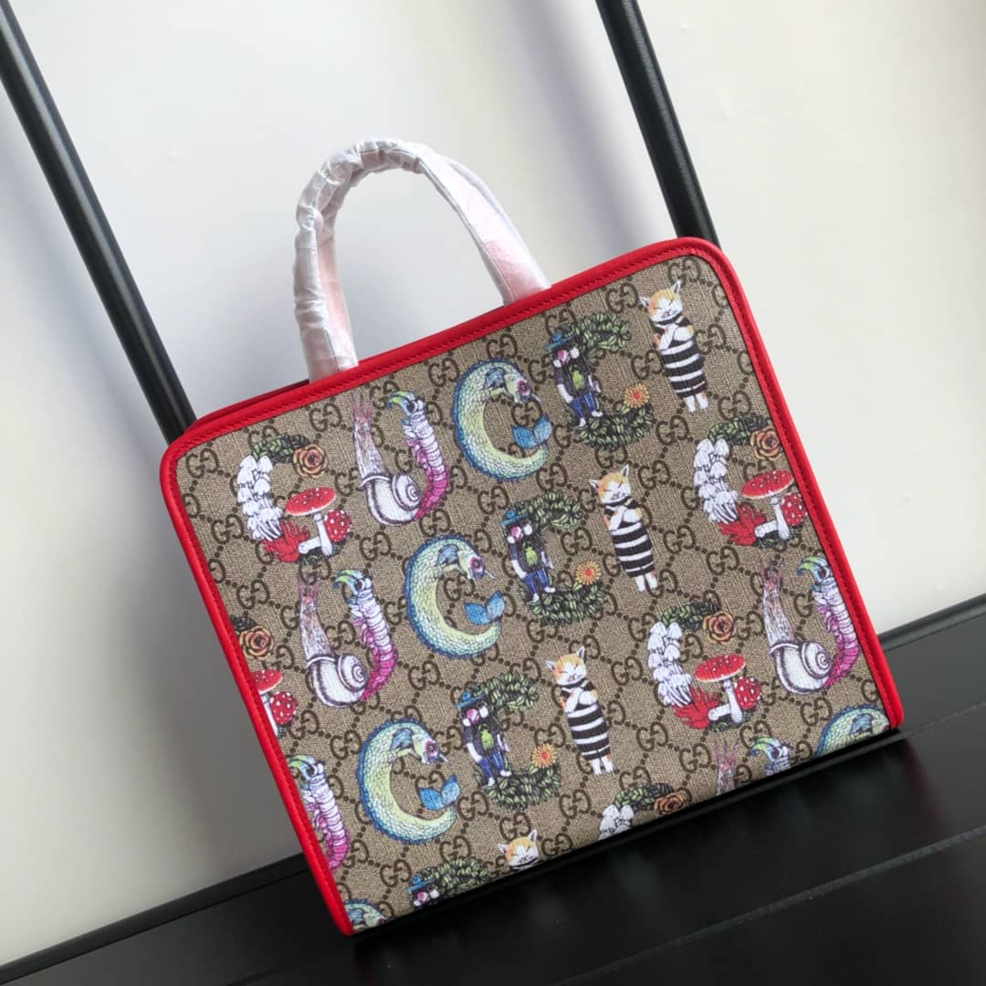 Gvc*1 GG Svp*me Kids Girl Tote Replica Red 605614