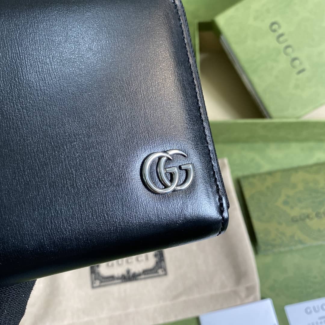 Gvc*1 GG Marmont Leather Zip Around Wallet Replica 428736