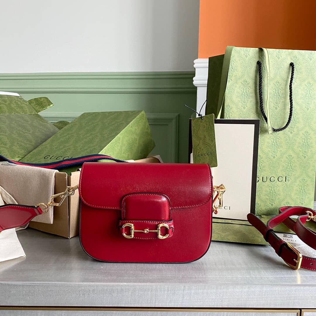 Gvc*1 Horsebit 1955 Mini Bag Replica Red 658574