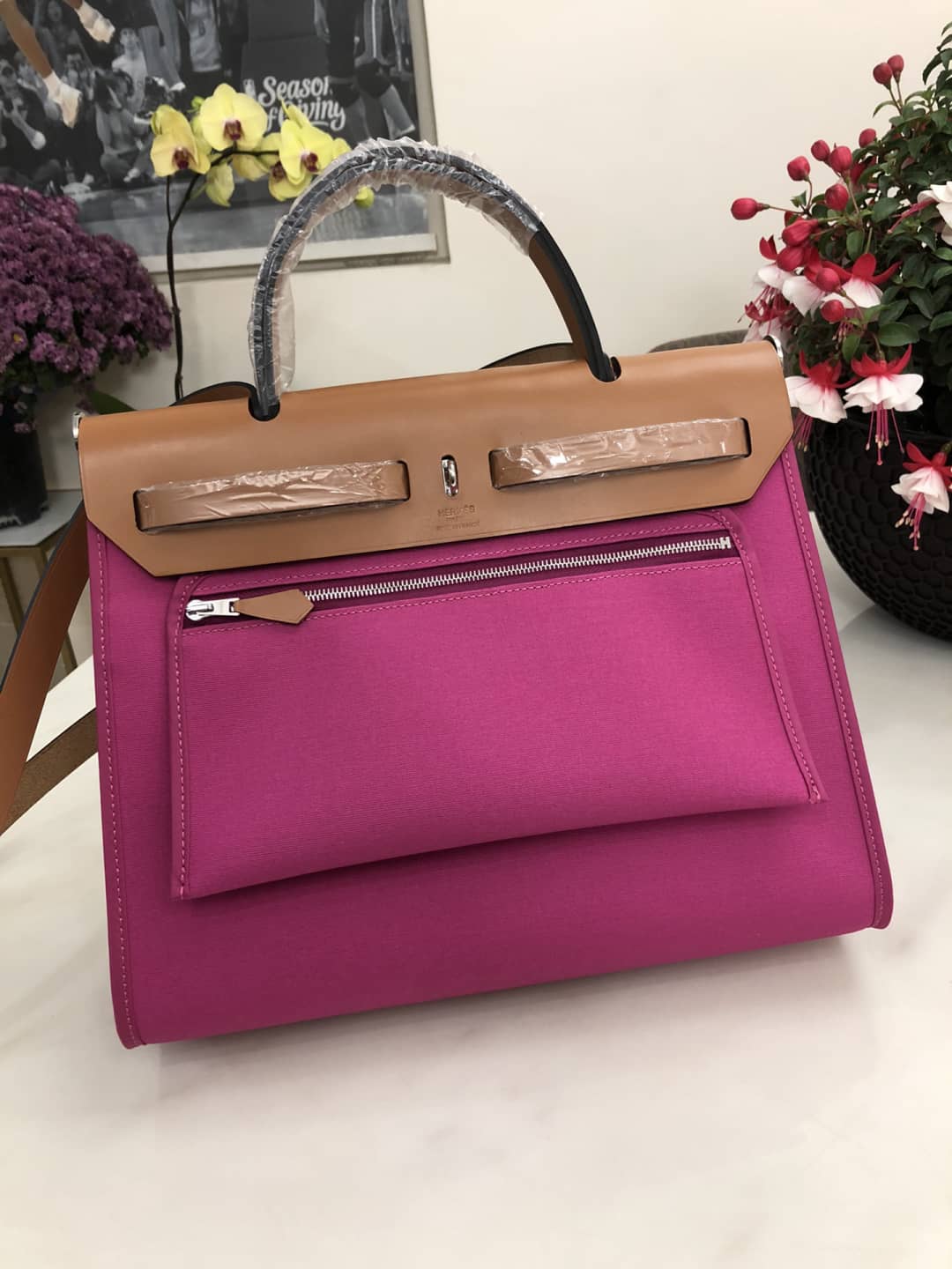 Replica H**me5 Birkin Bag 31 Canvas Leather HerBag