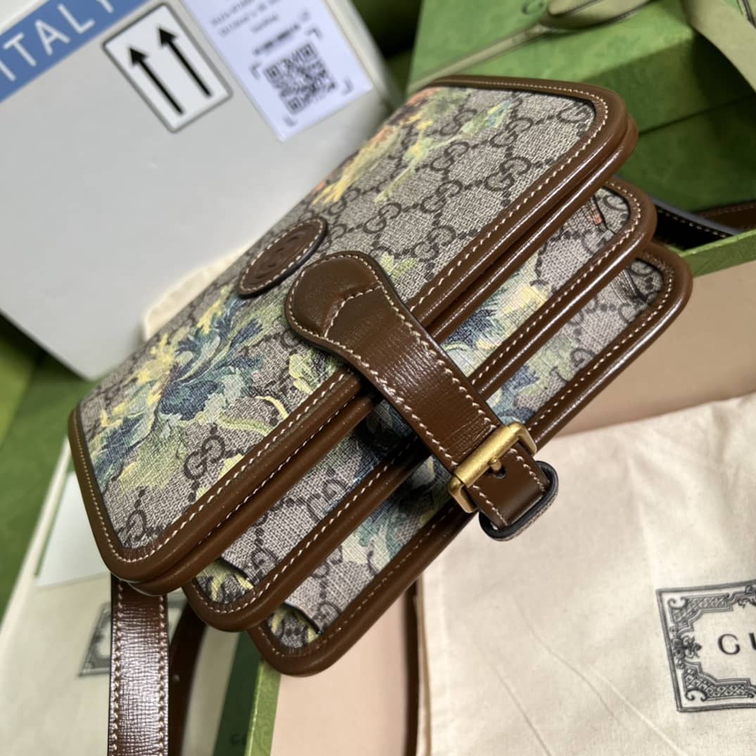 Gvc*1 Mini Shoulder Bag With Interlocking G Brown 671620 Replica
