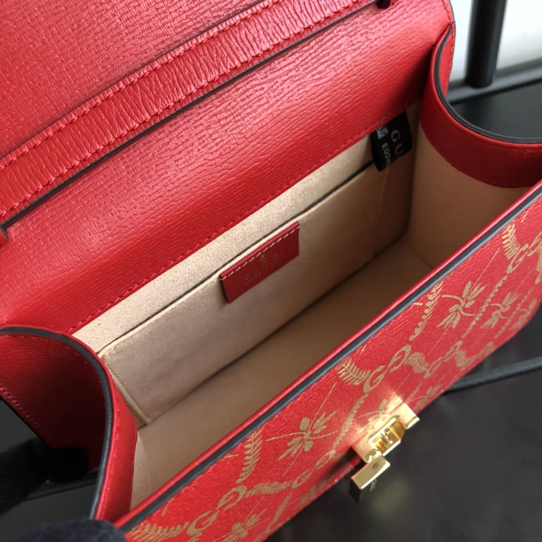 Gvc*1 Sylvie Leather Mini Shoulder Bag Replica White Red 470270