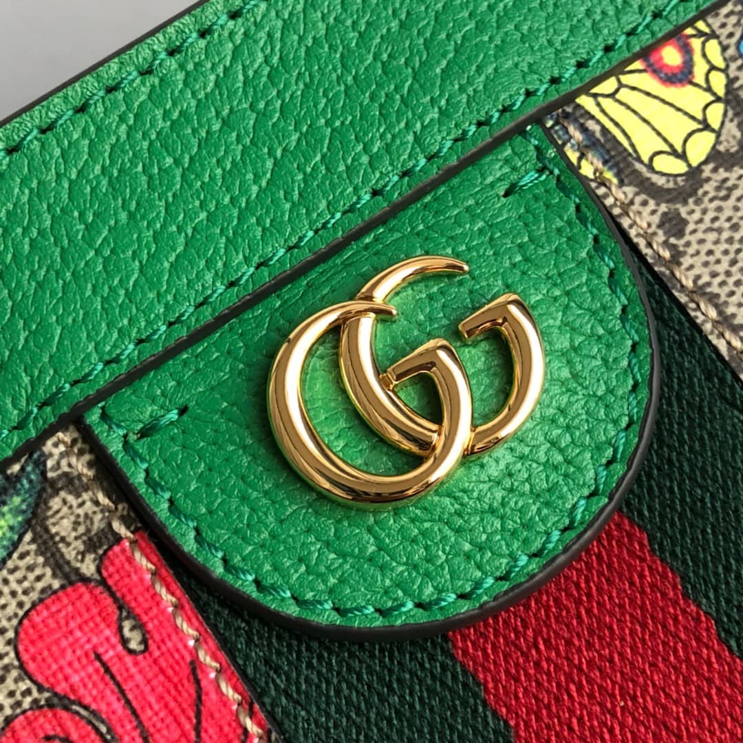 Gvc*1 Ophidia Flora GG Small Svp*me Canvas Shoulder Bag Replica Green 503877