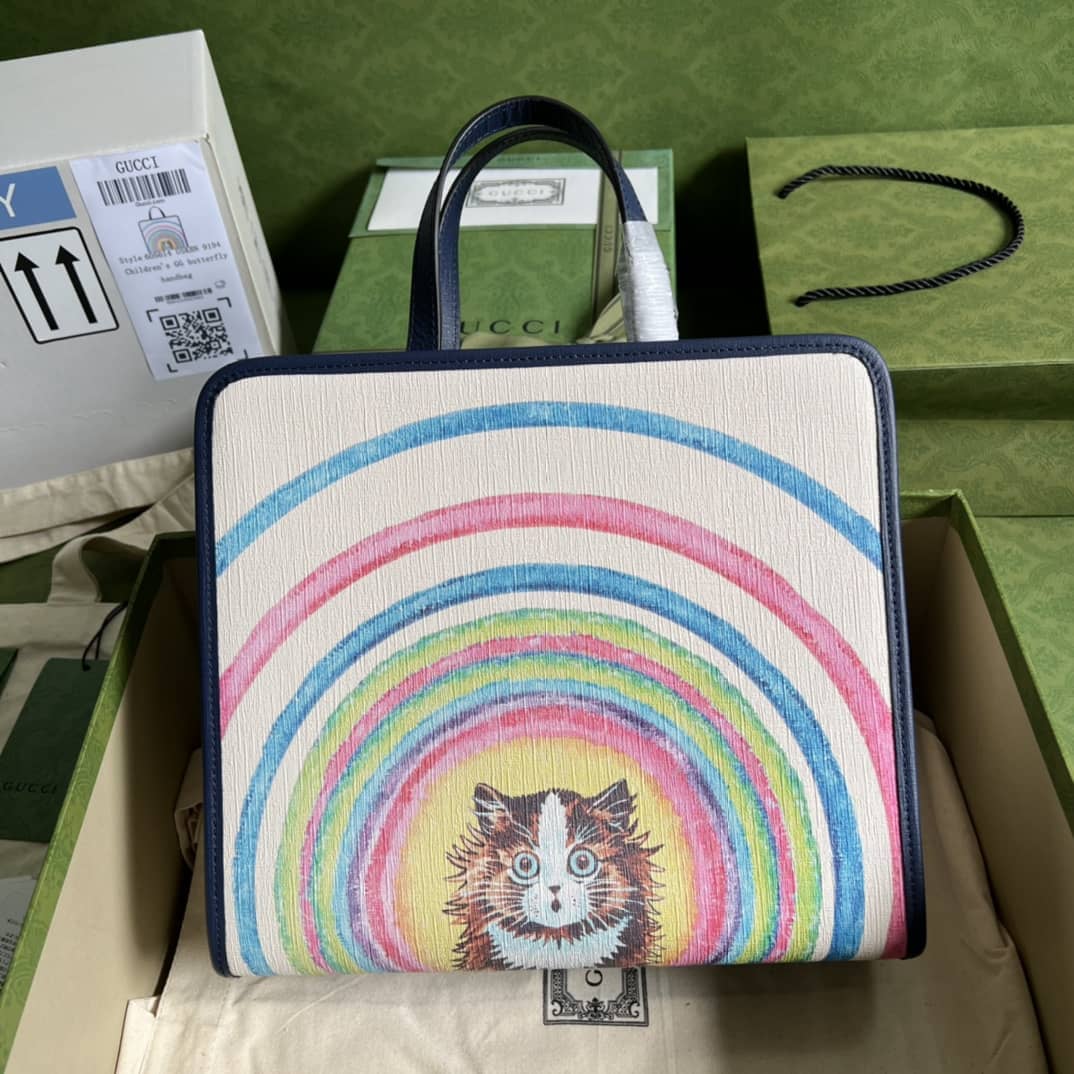 Gvc*1 Children Cat Rainbow Print 605614 Replica Tote Bag