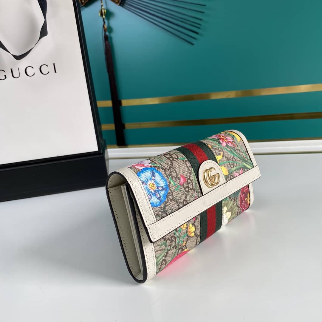 Gvc*1 Flora Print Continental Long Wallet 523153