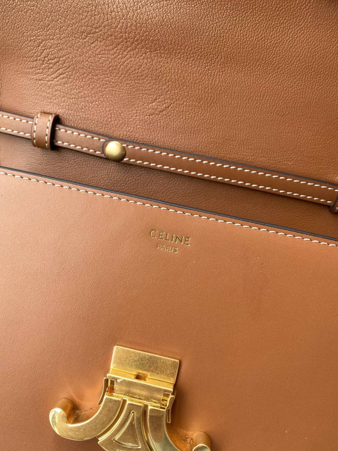 Ce1i*e Triomphe Bag Dupe Calf Leather Shoulder Strap Triomphe Replica Bag
