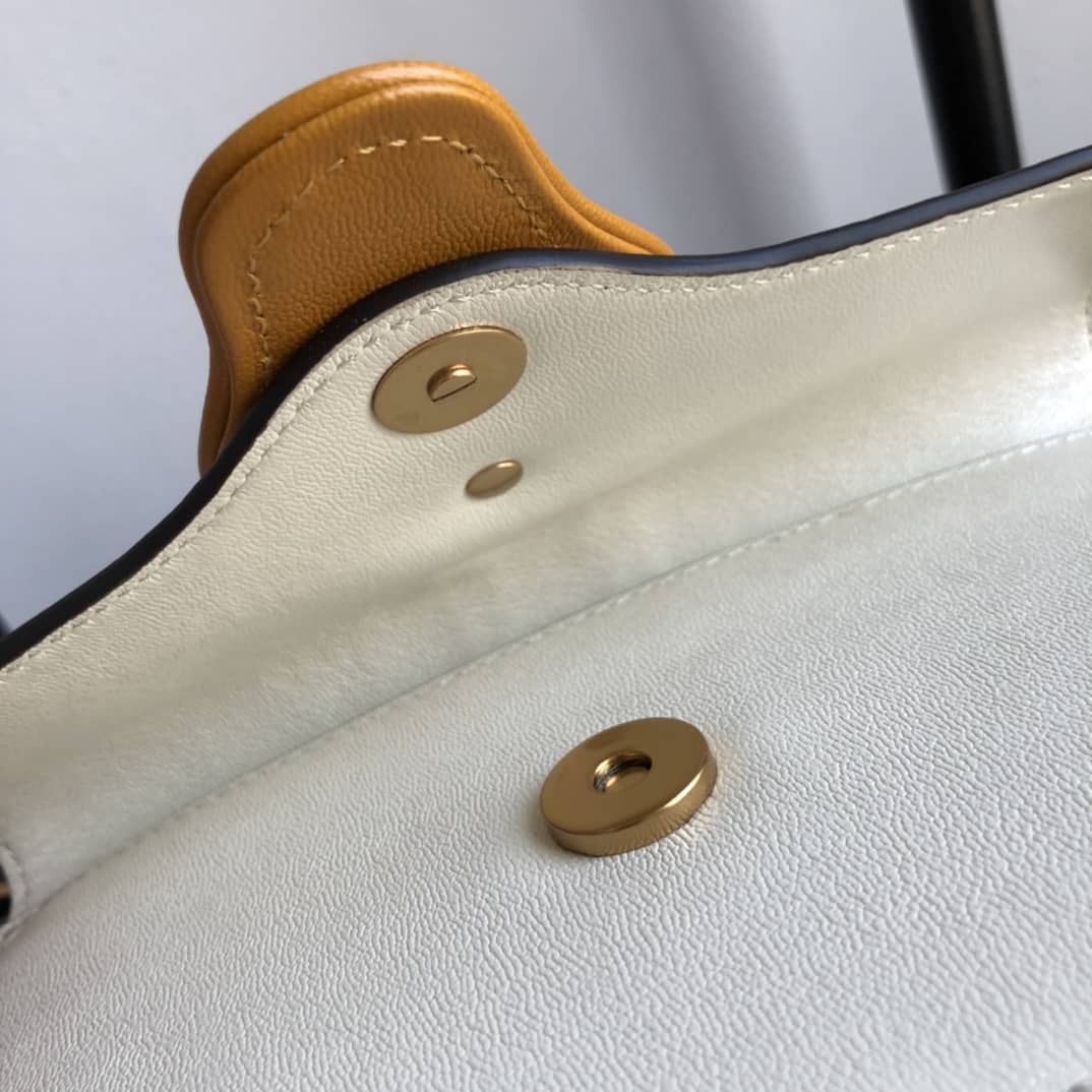 Gvc*1 Small Shoulder Bag With Double G Replica Yellow 648999