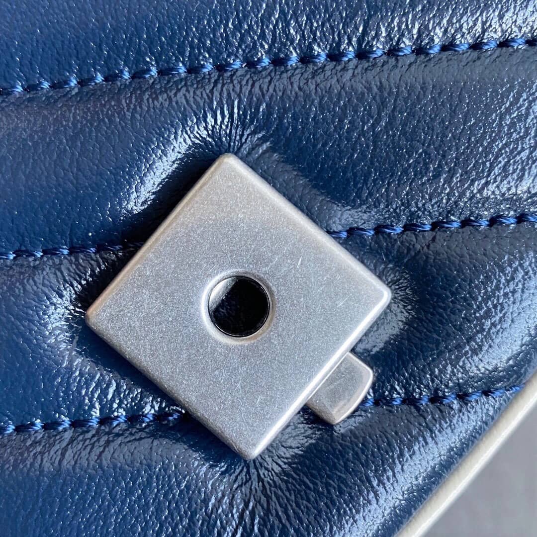 Gvc*1 GG Marmont Mini Top Handle Bag Replica Blue 583571