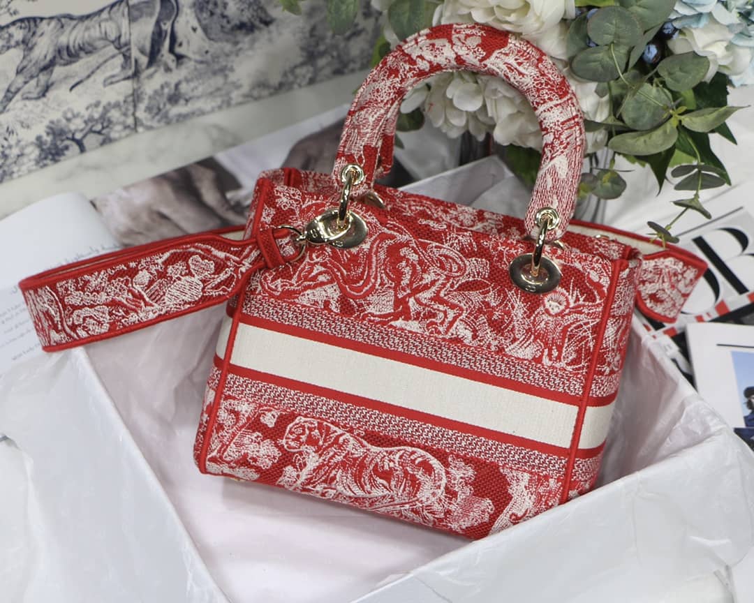 Lady D10r Dupe 24CM Paisley Embroidery Lady D-Lite Bag
