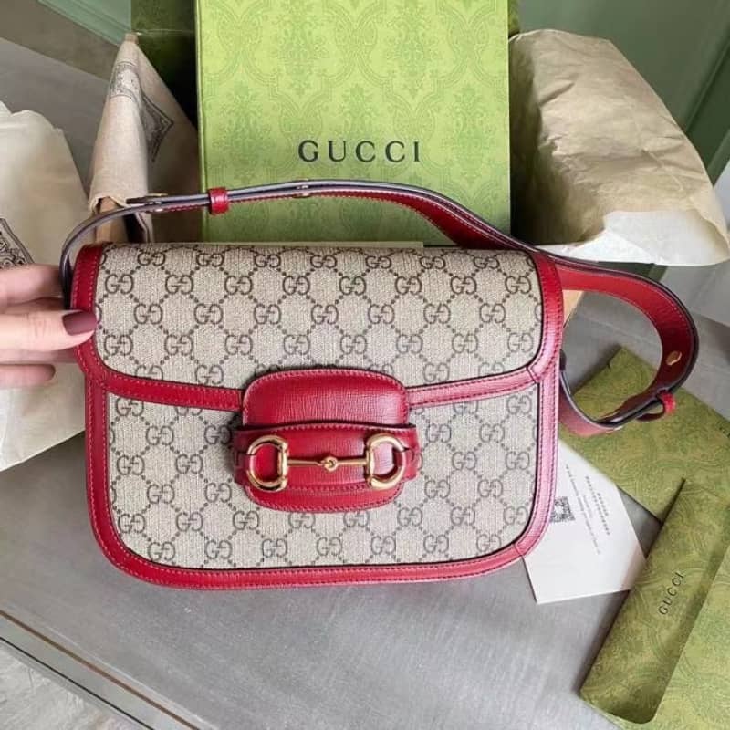 Gvc*1 Horsebit 1955 Shoulder Bag Replica Red 602204