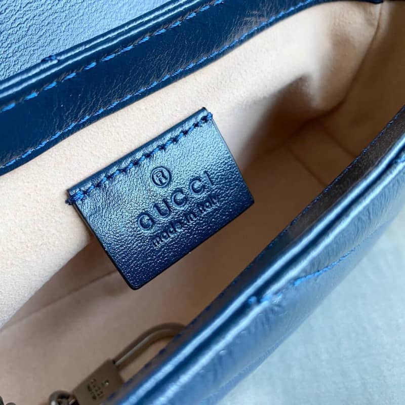 Gvc*1 GG Marmont Mini Matelasse Leather Shoulder Bag Replica Blue 574969