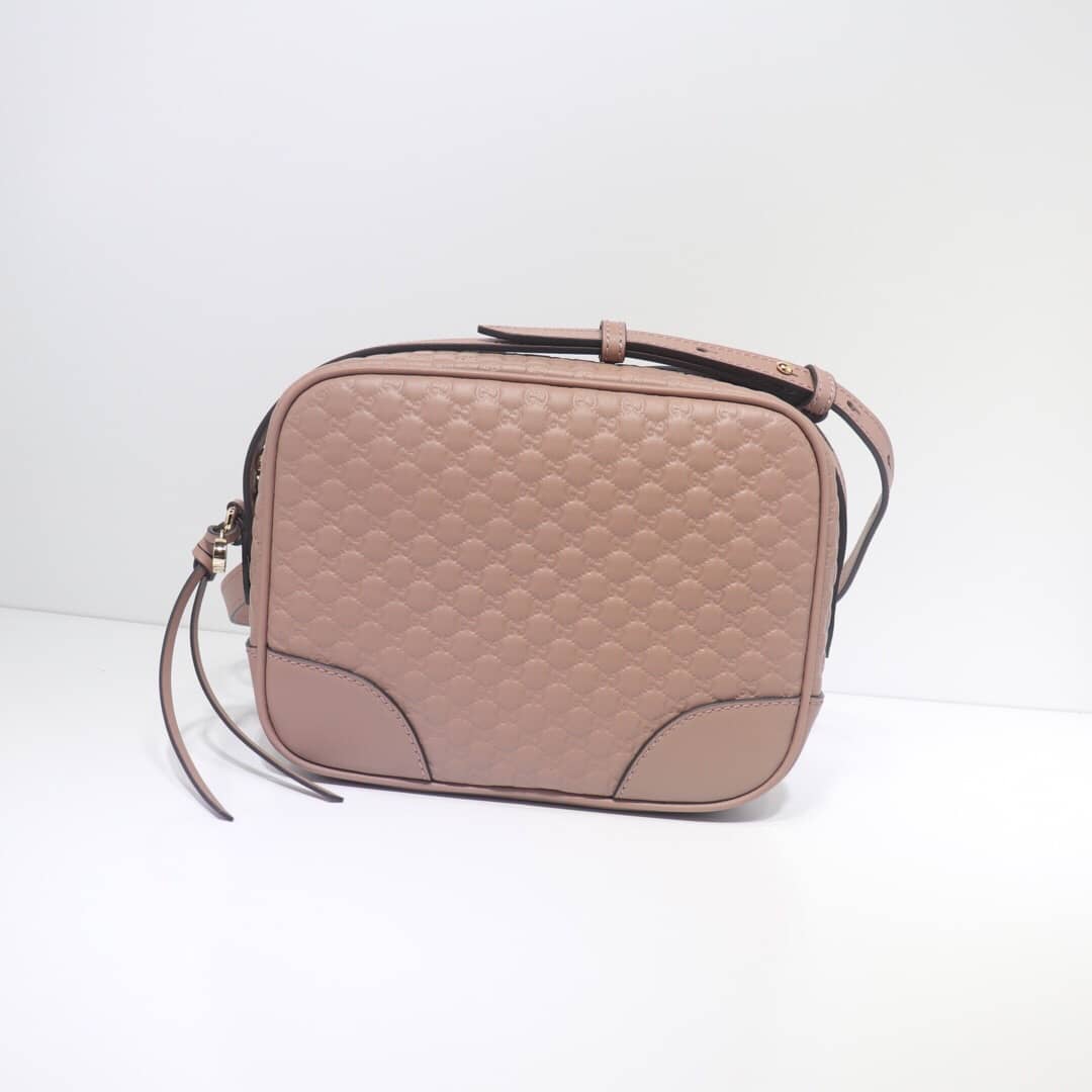 Gvc*1 Bree Gvc*1ssima GG Leather Canvas Camera Bag Replica Apricot 449413