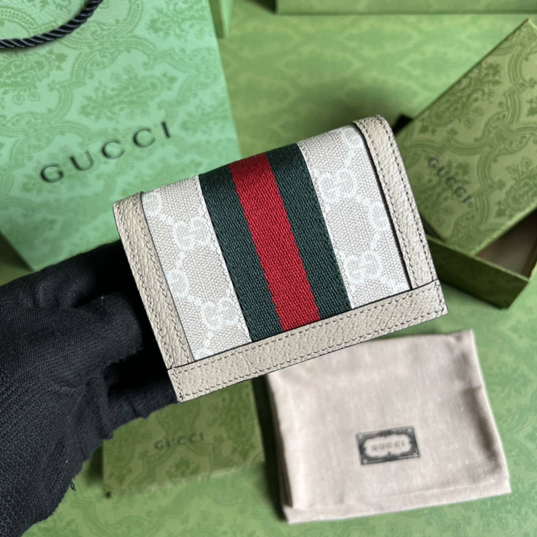 Gvc*1 Ophidia GG Flora Card Case Wallet White 523155 Replica