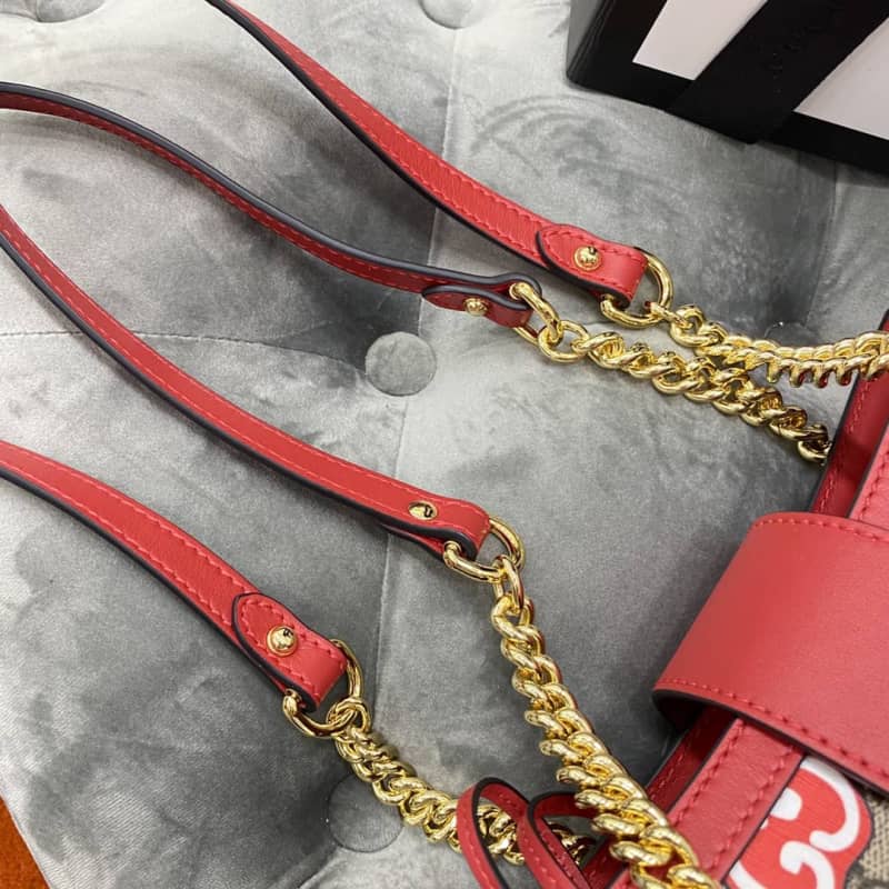 Gvc*1 Padlock Small GG Svp*me Canvas Shoulder Bag Replica Red 498156