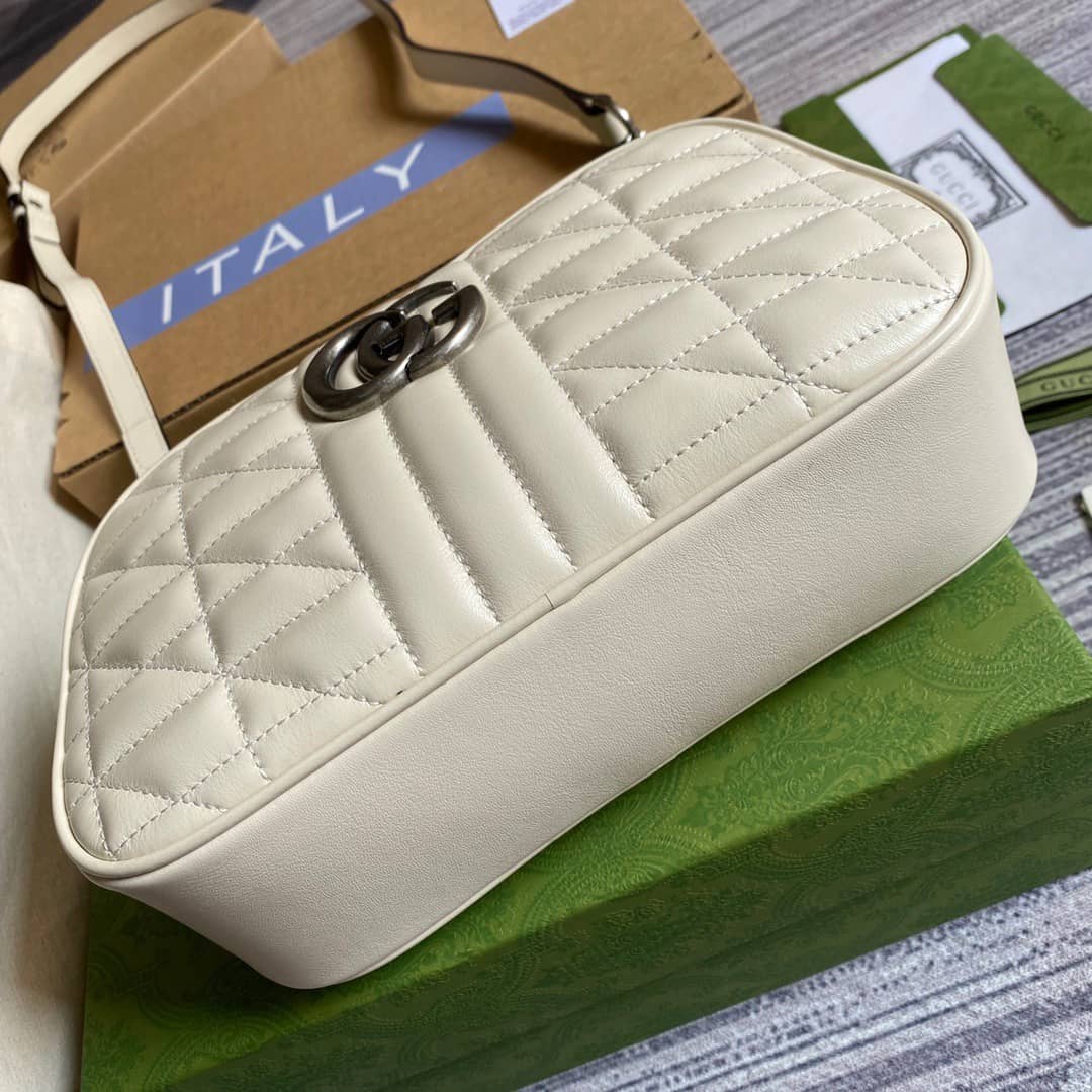 Gvc*1 GG Marmont Small Shoulder Handbag Camera Bag Replica White 447632