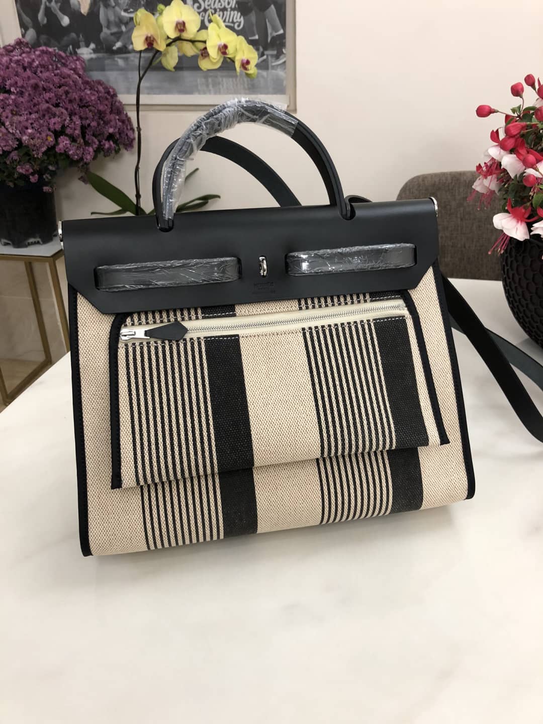 Replica H**me5 Birkin Bag 31 Canvas Leather HerBag
