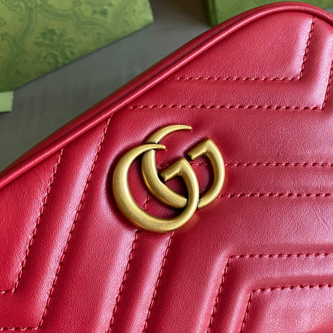 Gvc*1 GG Marmont Matelassé Mini Bag Replica Red 448065