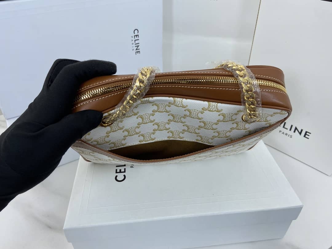 Ce1i*e Bag Dupe Triomphe Canvas Calfskin Small Patapans Bag
