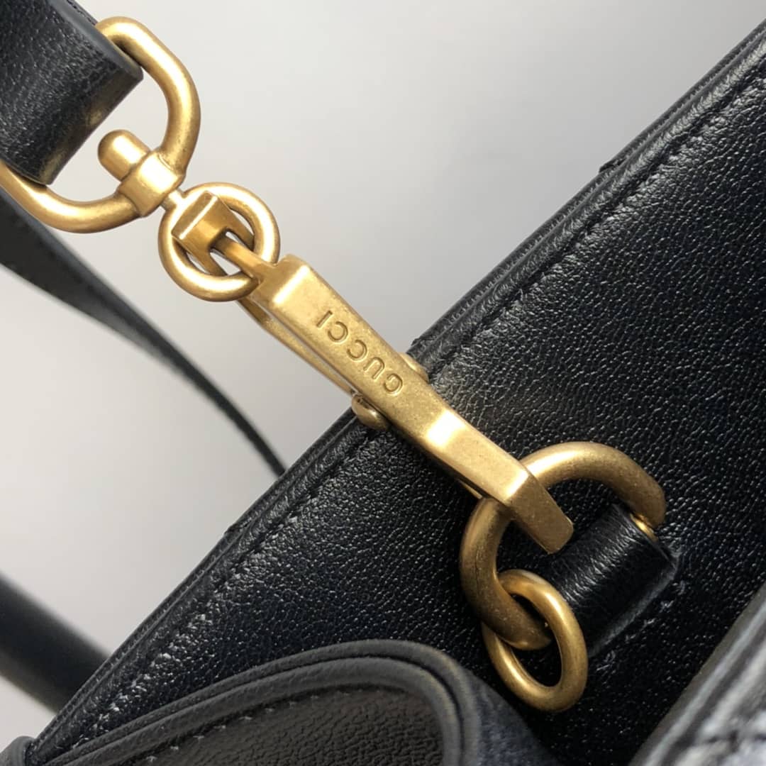 Gvc*1 GG Marmont Medium Matelasse Leather Tote Replica Black 627332