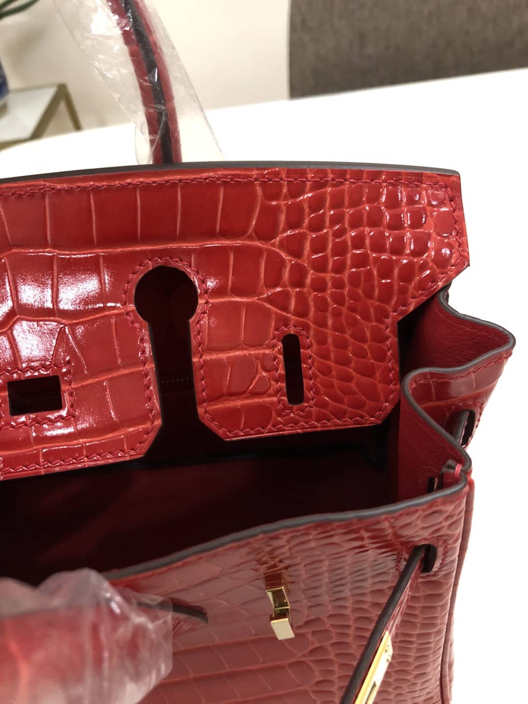 H**me5 Birkin 25CM Crocodile Shiny Replica Bag