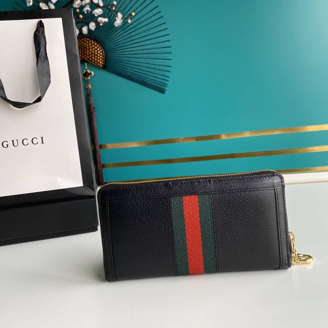 Gvc*1 Ophidia GG Zip Around Wallet Replica 523154