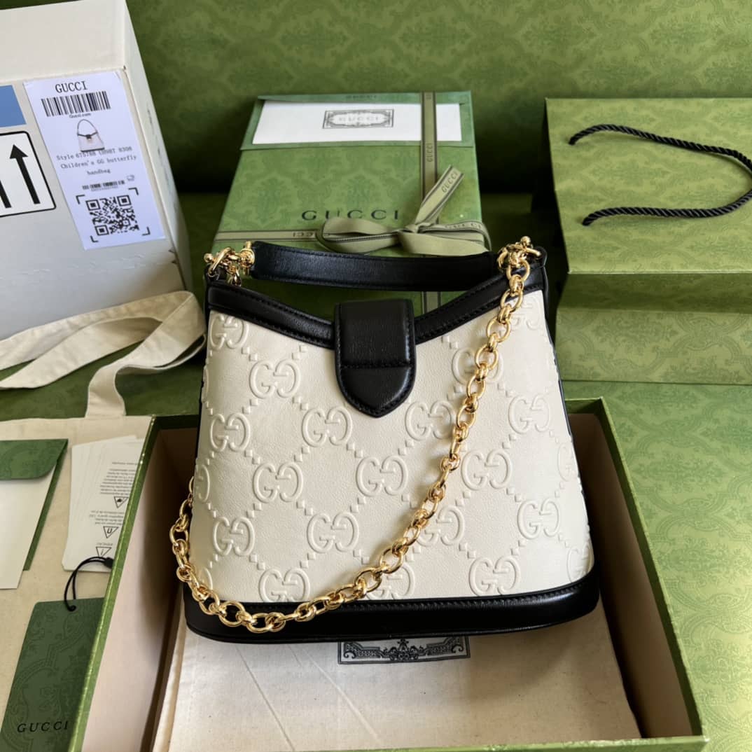 Gvc*1 Small GG White 675788 Replica Shoulder Bag