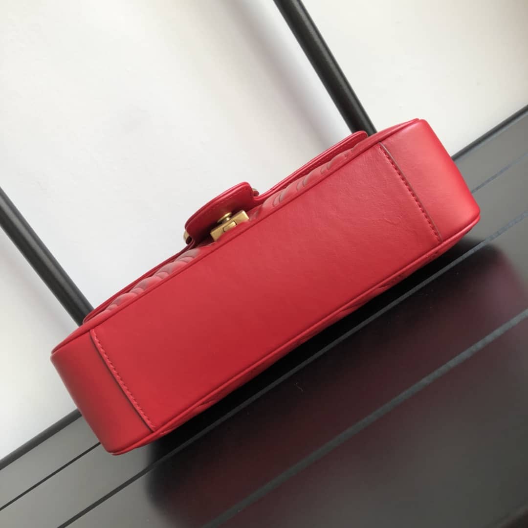 Gvc*1 GG Marmont Matelasse Shoulder Bag Replica Red 443497