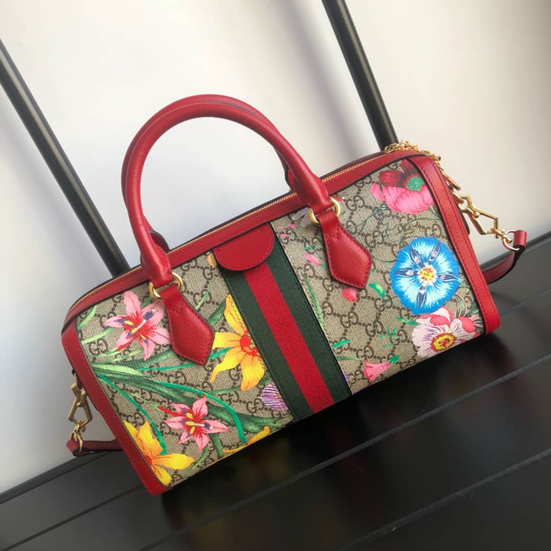 Gvc*1 Ophidia GG Flora Medium 2way Replica Boston Bag 524532