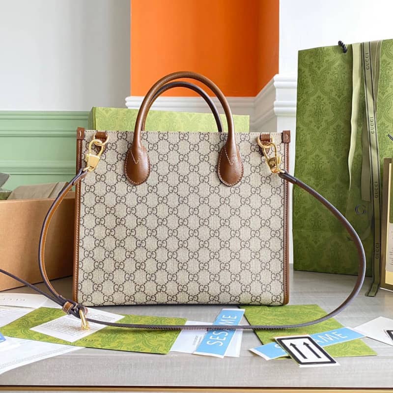 Gvc*1 Canvas GG Svp*me Small Tote Replica Gray 659983