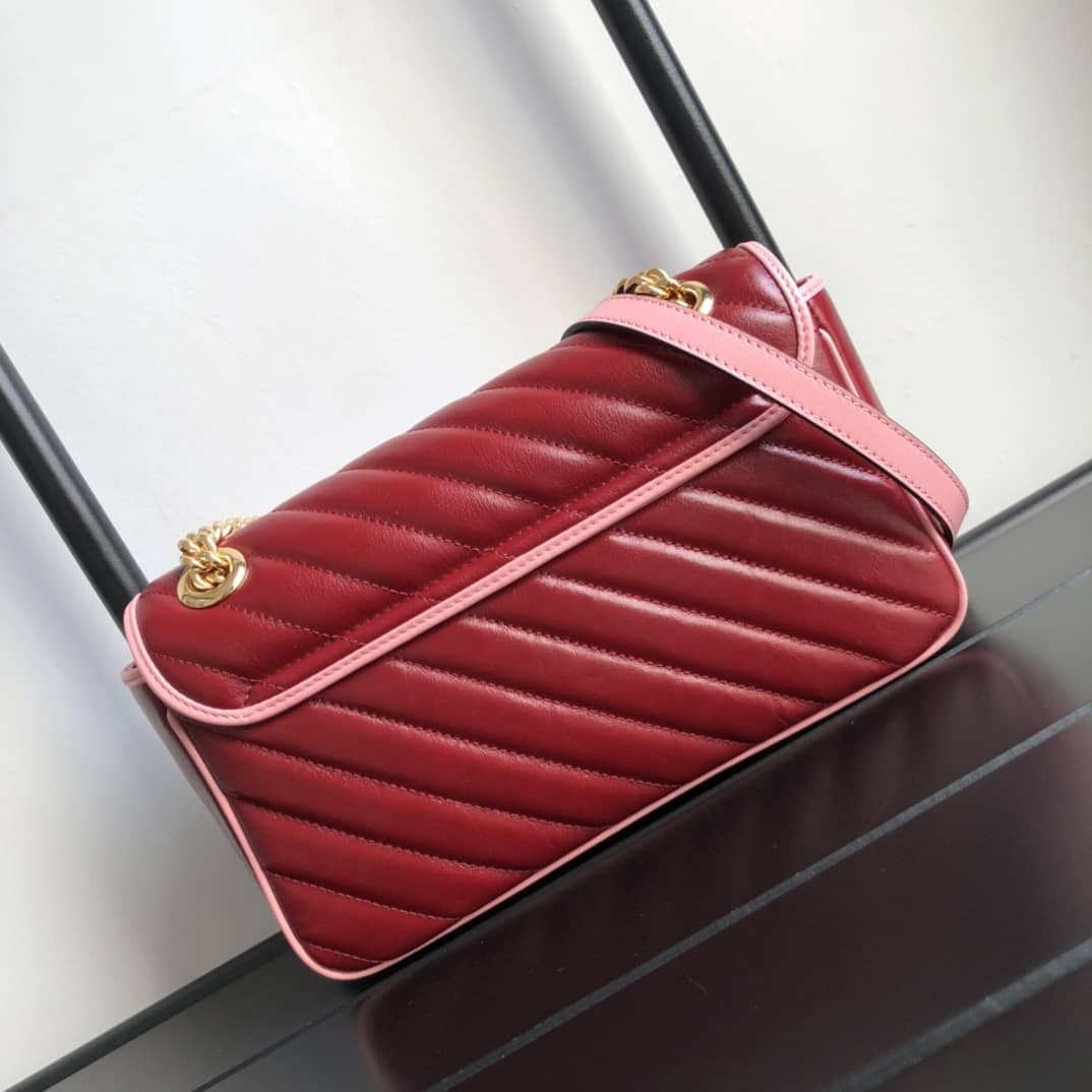 Gvc*1 GG Marmont Matelasse Shoulder Bag Replica Red 443497