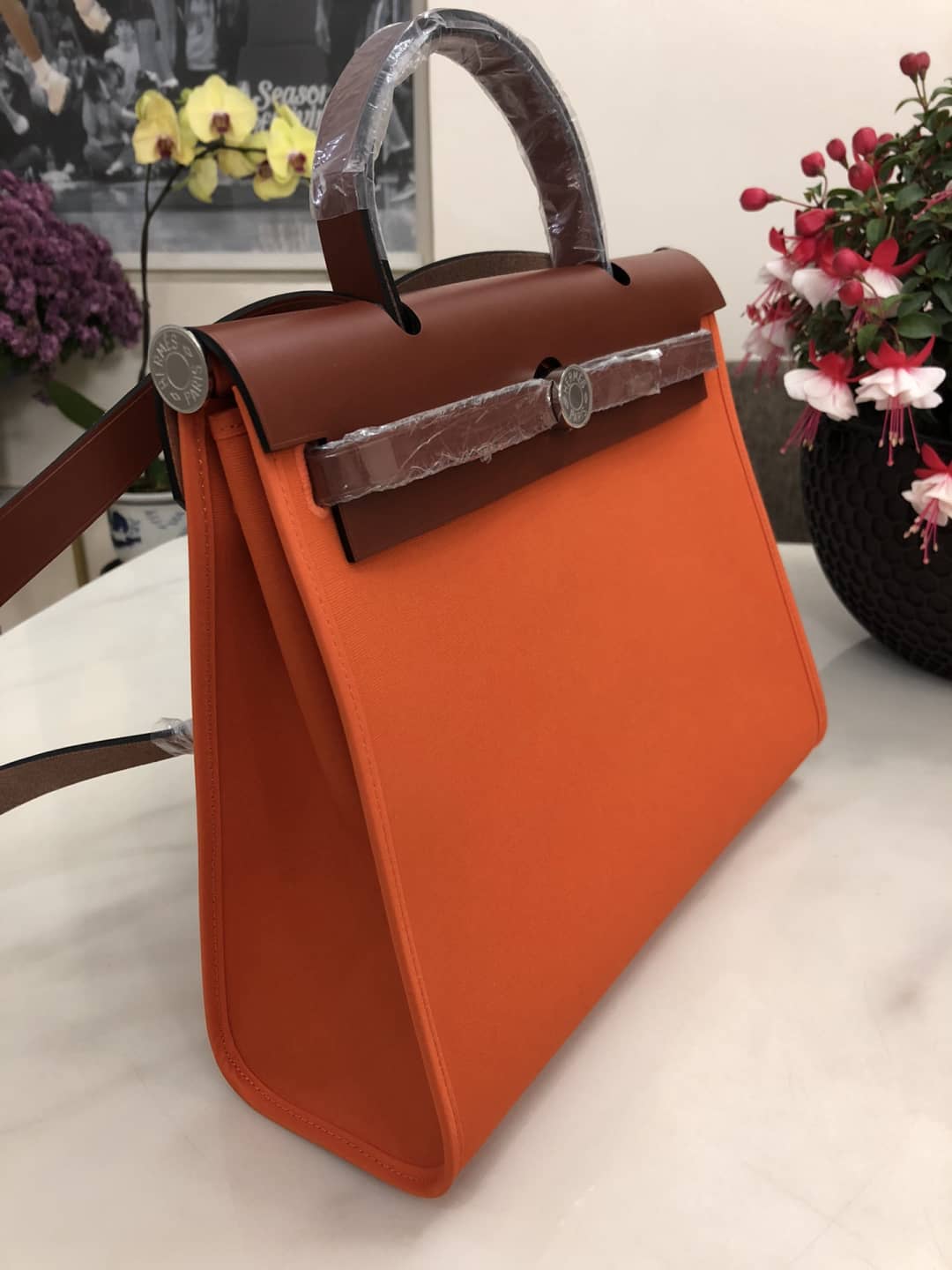 Replica H**me5 Birkin Bag 31 Canvas Leather HerBag