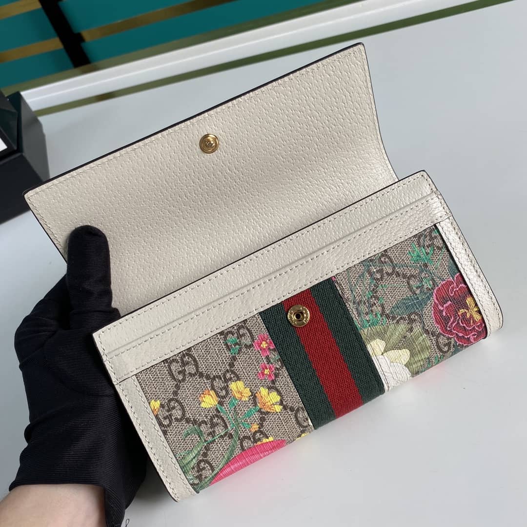 Gvc*1 Flora Print Continental Long Wallet 523153