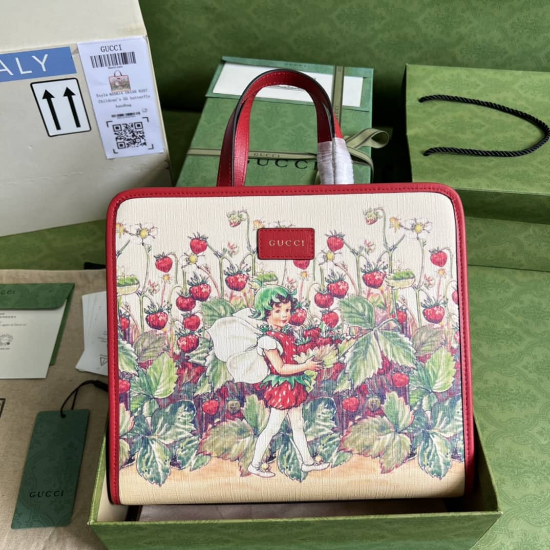 Gvc*1 Children Strawberry Print 605614 Replica Tote Bag