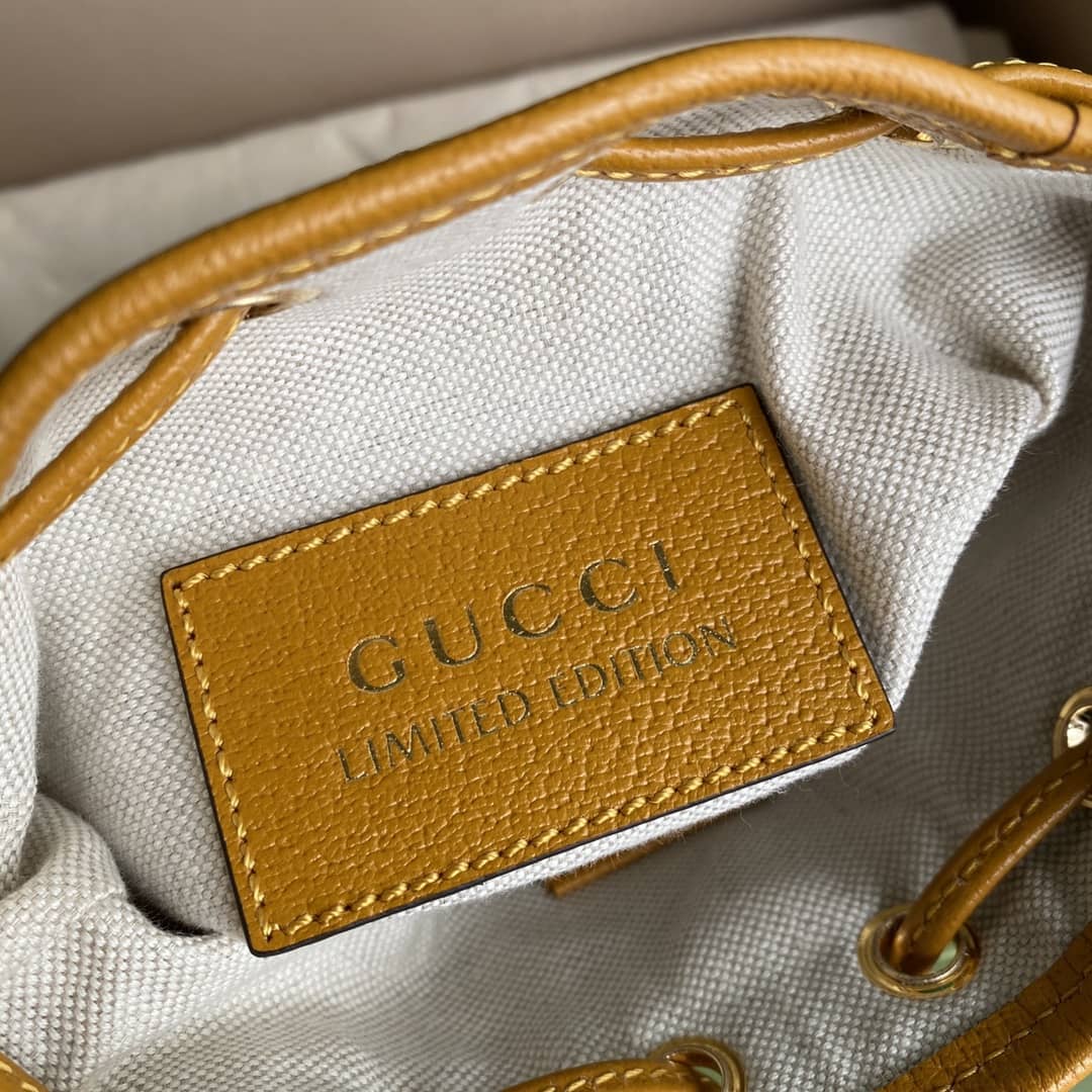 Gvc*1 Ophidia Logo GG Leather Bucket Bag Replica 660304