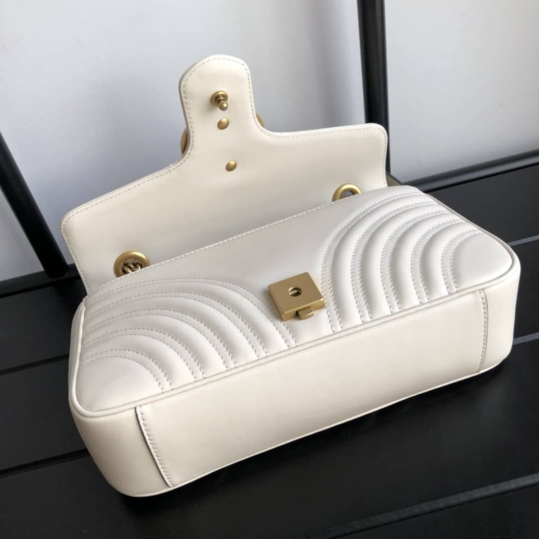 Gvc*1 GG Marmont Matelasse Shoulder Bag Replica White 443497