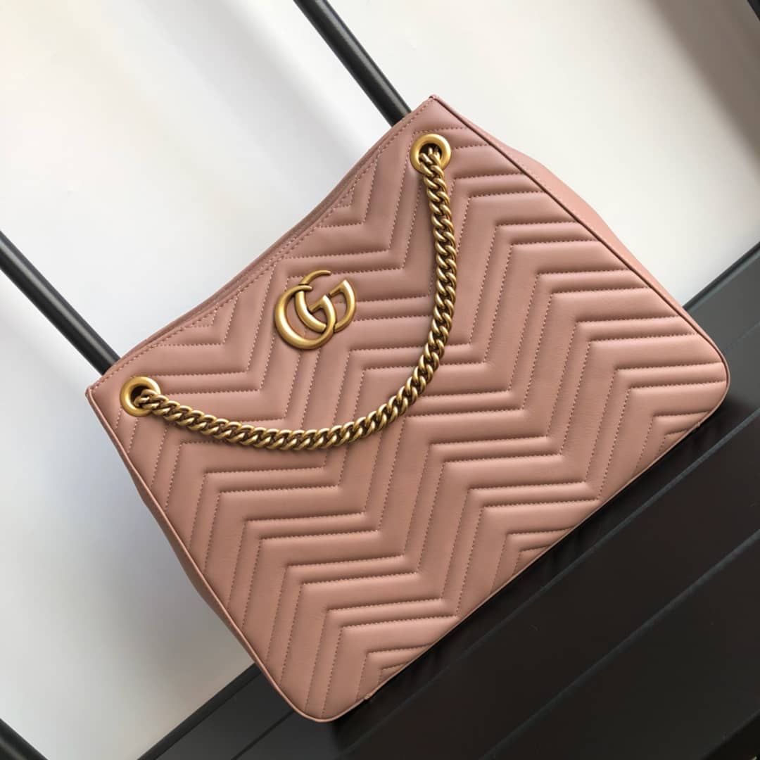 Gvc*1 GG Marmont Chain Shoulder Bag Replica Pink 453569